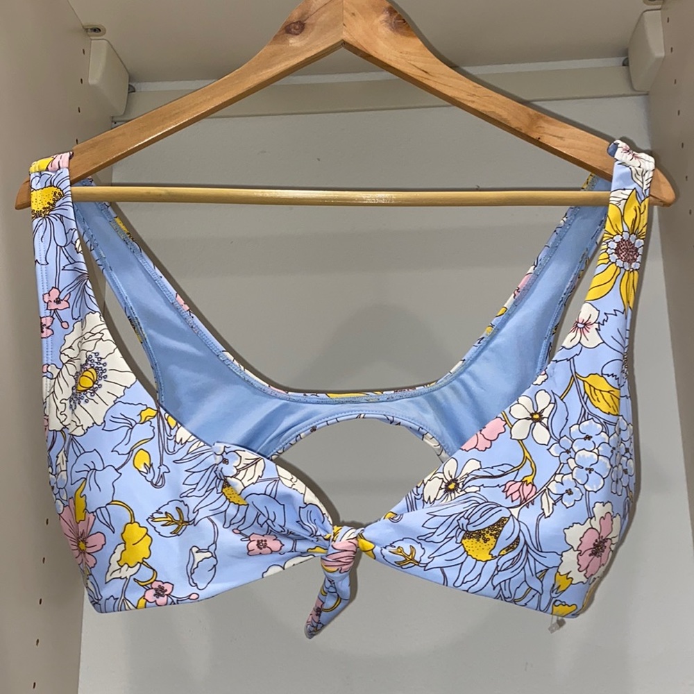 blue tie bikini top